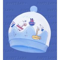 "Happy Lama" шапка для мальчика "Кораблики", рибана "Happy Lama" шапка для мальчика "Кораблики", рибана